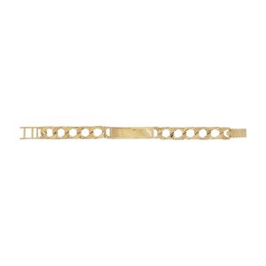 9ct YG Kids Cobra & Plain ID Bracelet