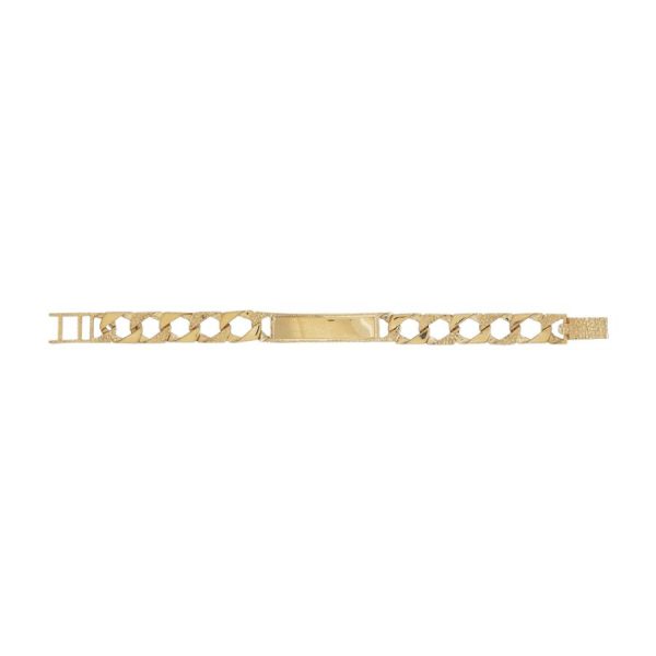 9ct YG Kids Cobra & Plain ID Bracelet