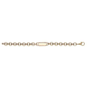 9ct YG Cz Baby ID Belcher Bracelet