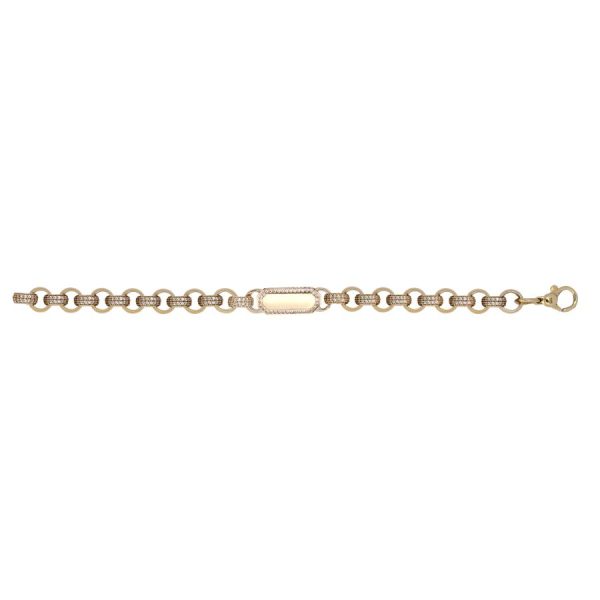 9ct YG Cz Baby ID Belcher Bracelet