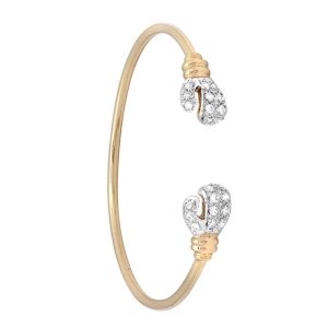 9ct YG Cz Boxing Glove Kids Torque Bangle