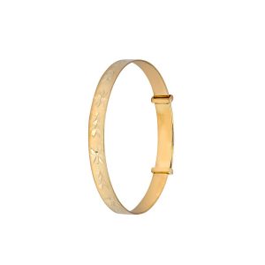 9ct YG Kids Diamond Cut Expandable Bangle