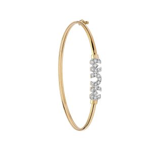 9ct YG Cz Mum<br> Bangle
