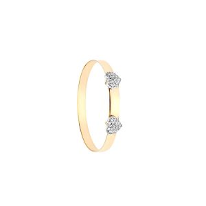 9ct YG Cz Double Heart Expandable Baby Bangle