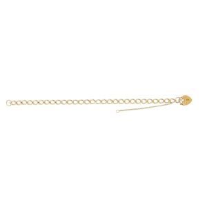 9ct YG Ladies Curb Link Charm Bracelet