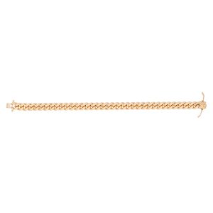 9ct YG 8mm Gents Cuban Bracelet