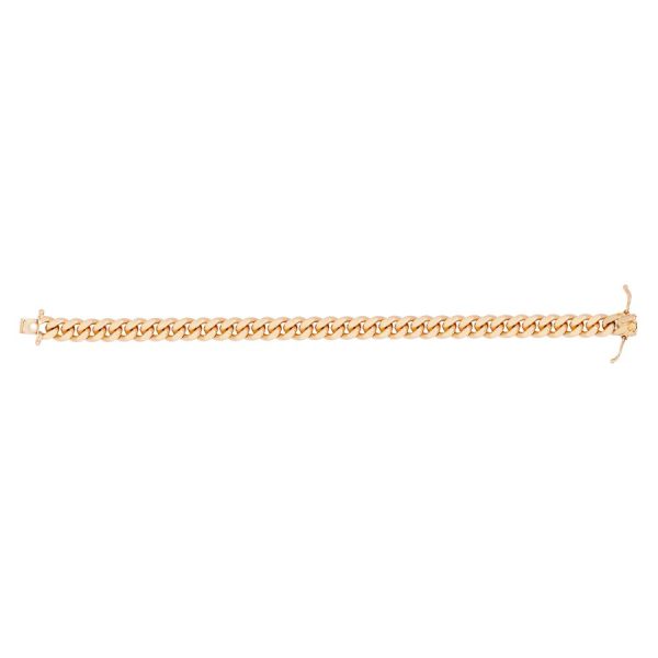 9ct YG 8mm Gents Cuban Bracelet