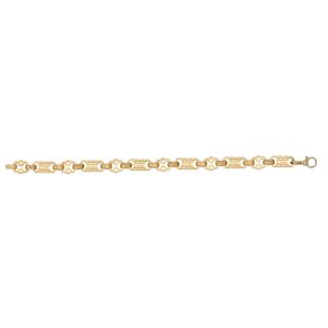 9ct YG Plain Star & Bar Gents Bracelet