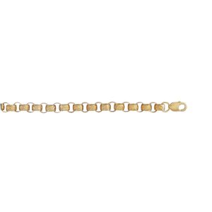 9ct YG Engraved And Plain Belcher Chain 24 Inch