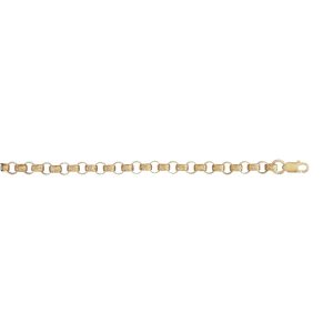 9ct Yellow Gold Engraved & Plain Belcher 24Inch