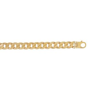 9ct YG Flat Curb Chain<br> 22 Inch