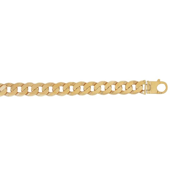 9ct YG Flat Curb Chain<br> 22 Inch