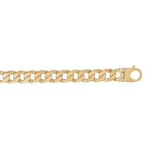 9ct YG Flat Curbs Chain <br>22 inch