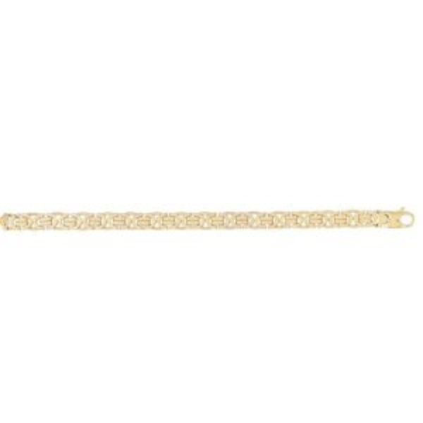 9ct YG 9mmFlat Byzantine Chain 22Inch
