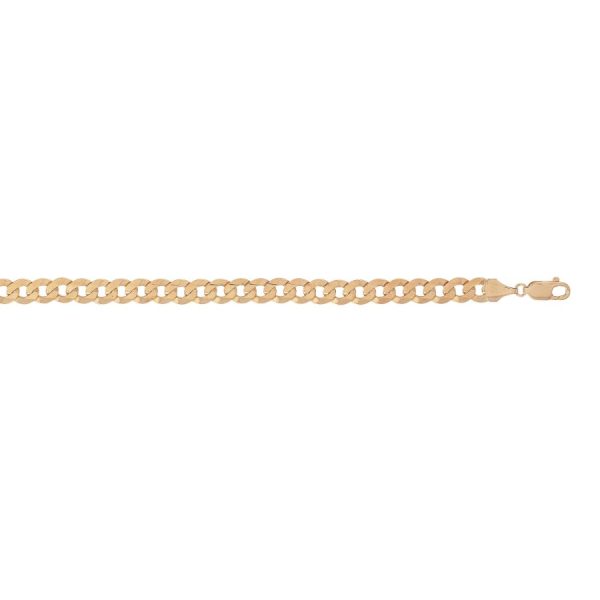 9ct YG Super Flat Curb Chain 22 Inch
