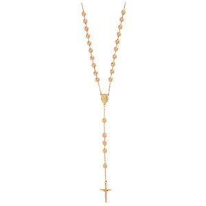 9ct YG Rosary Bead Chain with Madonna