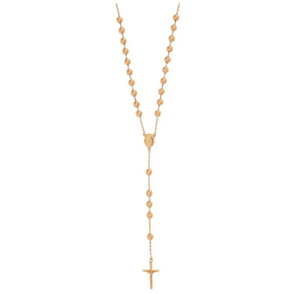 9ct YG Rosary Bead Chain with Madonna