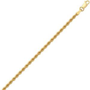 9ct Yellow Gold Rope Chain 24 Inch