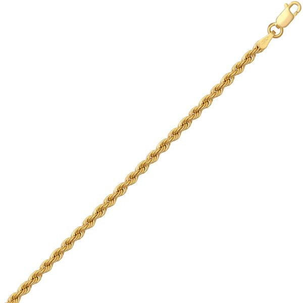 9ct Yellow Gold Rope Chain 24 Inch