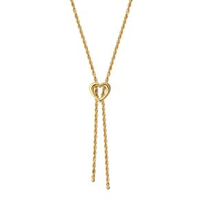 9ct YG Heart Rope <br>Necklace