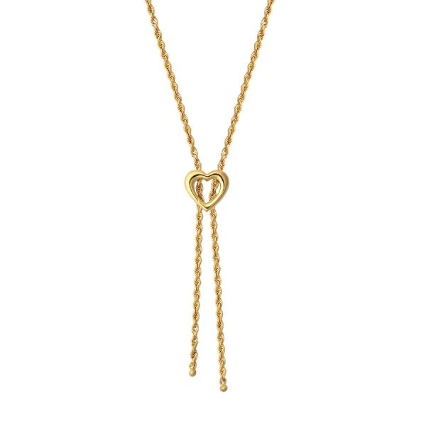 9ct YG Heart Rope <br>Necklace