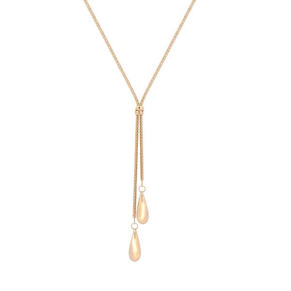 9ct YG Teardrop Fancy <br> Necklace