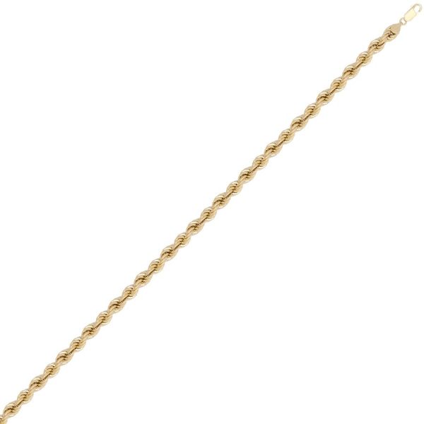 9ct YG 8mm Hollow Rope Chain 22 Inch