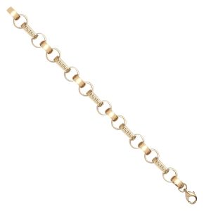 9ct YG Greek Key & Plain Fancy Belcher 24 Inch