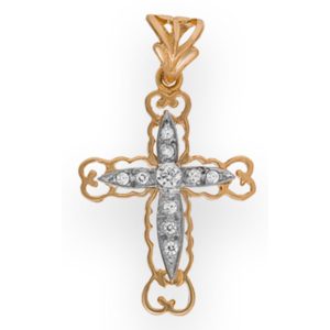 9ct YG CZ Crucifix<br> Pendant