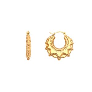 9ct YG Rounds Creoles Spike Earrings