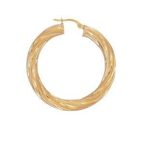 9ct YG 30mm Twist Hoop Earrings