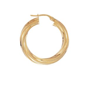 9ct YG 20mm Twist Hoop Earrings
