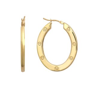 9ct YG Oval Screws<br> Earrings