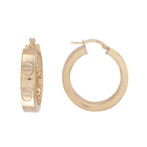 9ct YG 20mm Screw Earrings