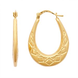 9ct Yellow Gold Oval Creoles Earrings