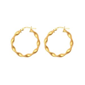 9ct Yellow Gold 20mm Candy Twist Hoop Earrings