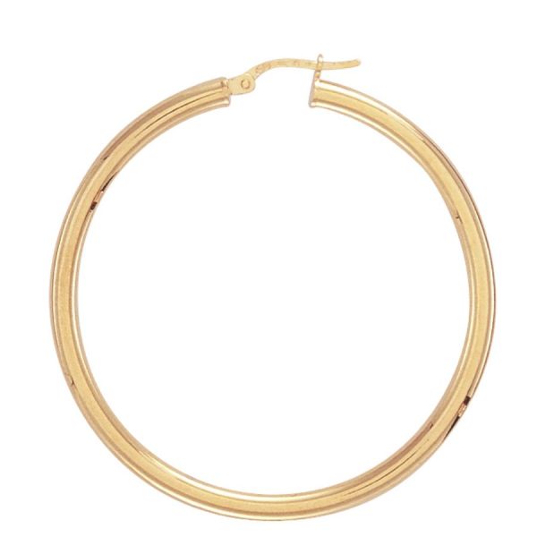 9ct Yellow Gold Hoop Earrings 40mm