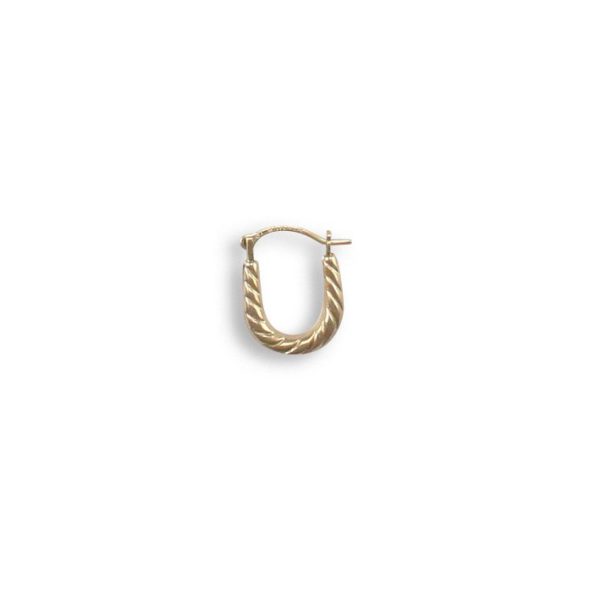 9ct YG Oval Creole <br>Earrings