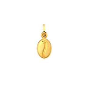 9ct YG Coffee Bean Hollow Charm Pendant