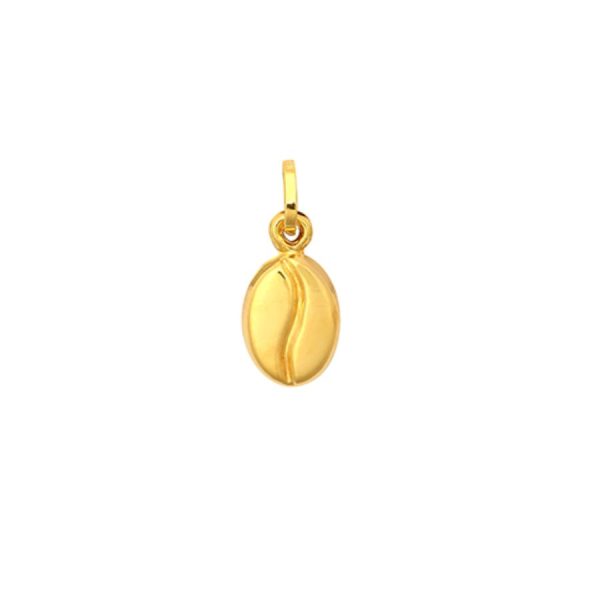 9ct YG Coffee Bean Hollow Charm Pendant
