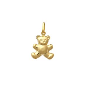 9ct YG Teddy Bear Hollow Charm Pendant