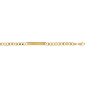 9ct YG Gents Curb ID Bracelet