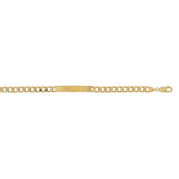 9ct YG Gents Curb ID Bracelet