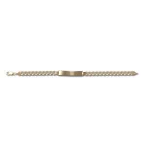 9ct YG Ladies Ultra Flat Curb ID Bracelet