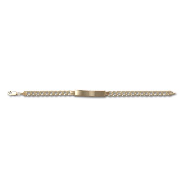 9ct YG Ladies Ultra Flat Curb ID Bracelet