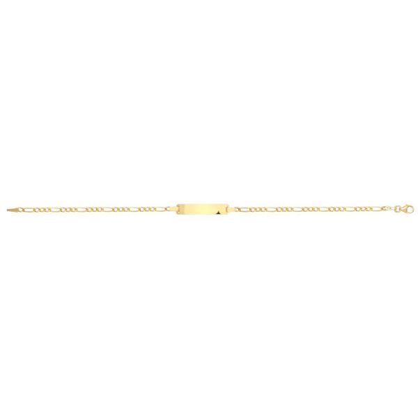 9ct YG Ladies Figaro ID Bracelet
