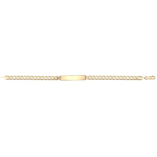 9ct YG Gents Curbs ID Bracelet