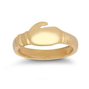 9ct YG Plain Boxing Glove Kids Ring SIZES A-J