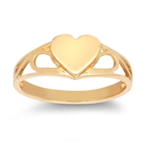 9ct YG Plain Heart Kids Ring C