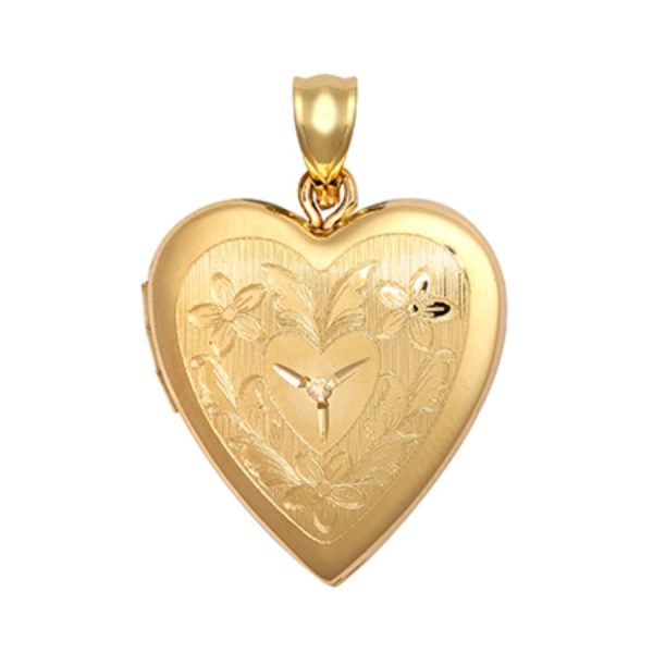 9ct YG 20mm Diamond Heart Locket